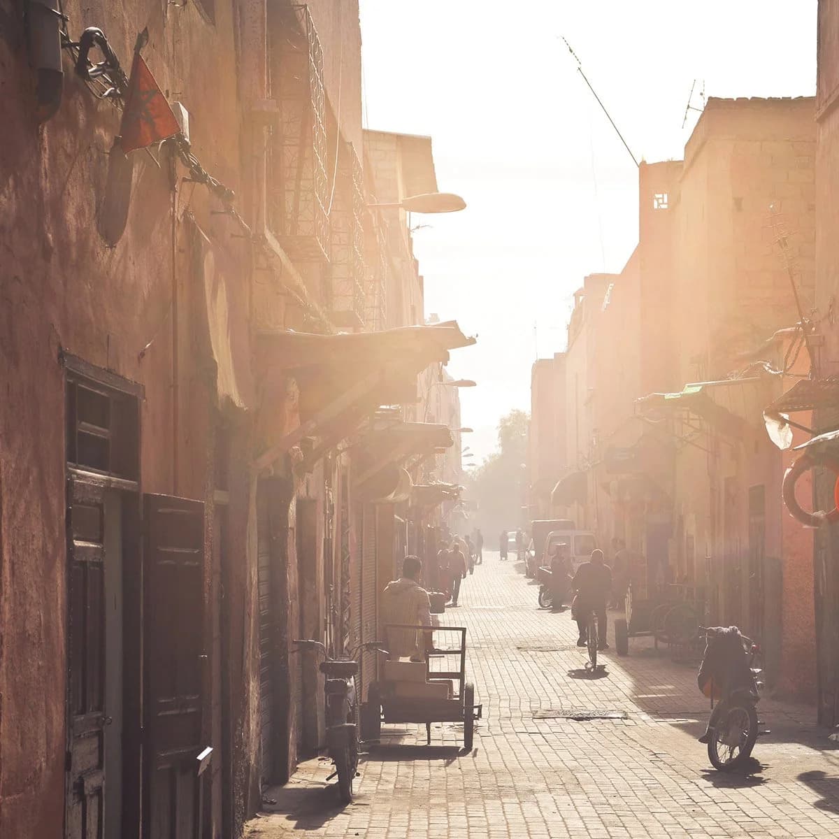 day street in marrakech marocco